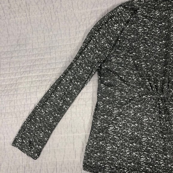 4/$15 Waterfall Cardigan Women Large Black Heather T Shirt Knit Waterfall Jacket - Picture 15 of 16